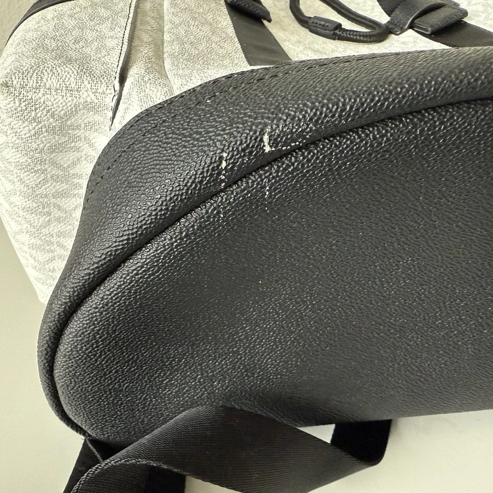 Michael Kors Cooper Logo‎ Backpack White Classic Preppy Travel Elegant Canvas